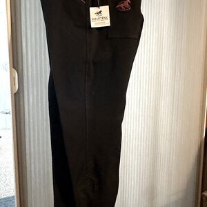 NWT Smartpak Piper high rise riding breeches sz 38R black and mauve w/knee patch